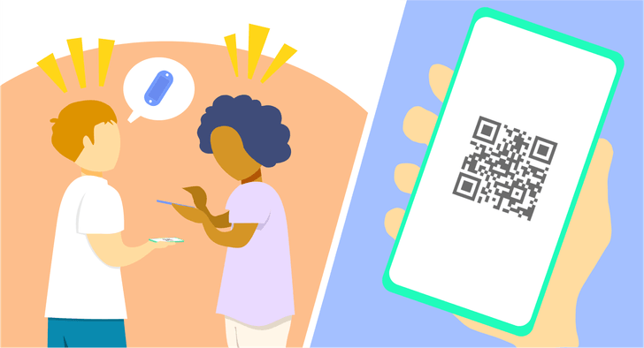 Share in person with QR code